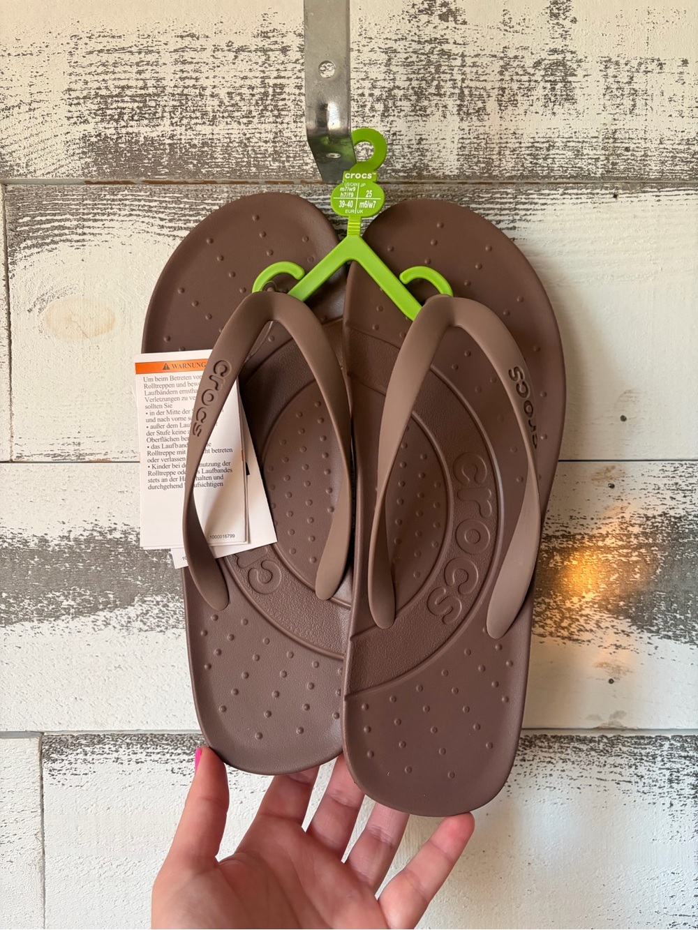 CROCS Flip Sandals in Dark Brown